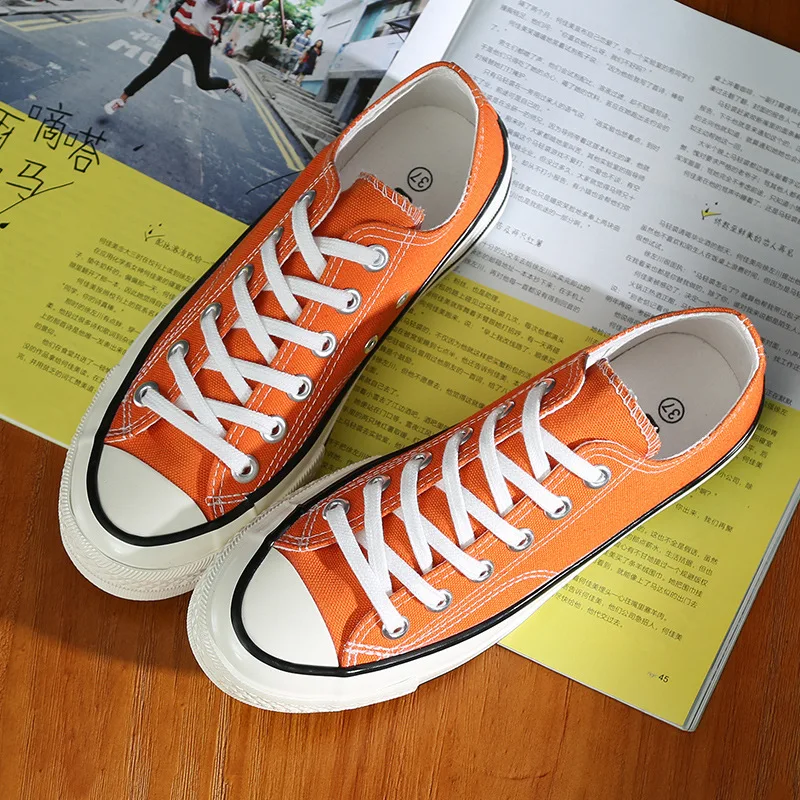 

Evening Star Solid Color Retro 1970s Sail evenstar Orange Retro Versatile Retro Shoes Low Top CHIC Sail Even