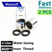 WASOURLF 2PCS M20ด้ายภายใน4L ก๊อกน้ำประหยัดน้ำ Aerator หญิงด้ายประปา Bubble อุปกรณ์เสริมห้องน้ำอ่างล้างหน้าครัว 1