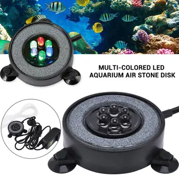 

Color Changing LED Waterproof Aquarium Light Round Fish Tank Bubbler Decor Lamp It is plug ，suitable for all size fish tank use.