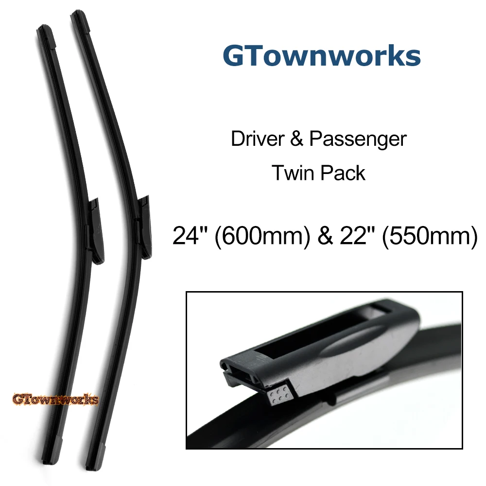 

Wiper Blades For Renault Kangoo Express 2008-2019 Bayonet Type Arm Windshield Rubber Wipers 24'' 22''