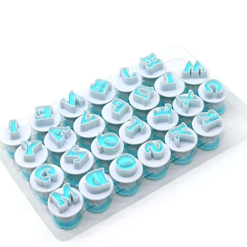 

1 Set Upper&Lowercase Alphabet Cookie Cutter Plastic Capital Letters Fondant Cutter Baking Cupcake Mold Cake Decorating Tools