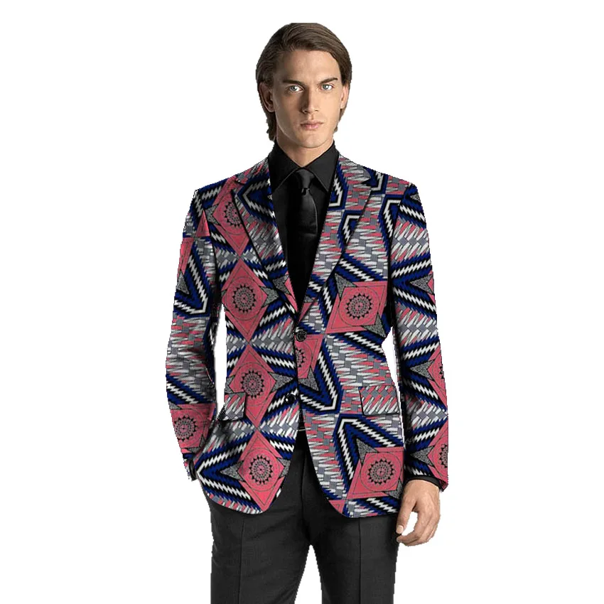 African Print Men's Blazers Ankara Man Suit Jacket Custom Made Wedding Coat Traditional & Cultural Men African Clothes