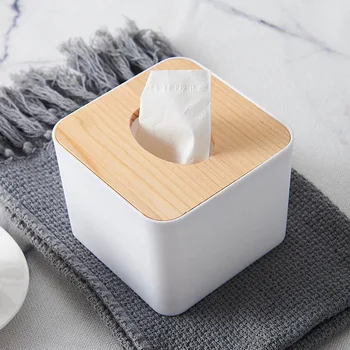 

Tissue Roll Pape Wood Cover Car Plastic Tissue Box Holder Kitchen Storage Box Office Home Organizer Table Tissue Boxes