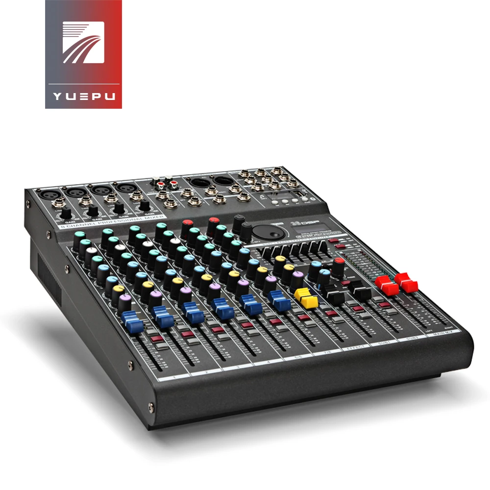 US $229.44 YUEPU RU8T Pro Sound Audio Mixer Professional 8 Channel 48V Phantom Power Reverbration Mixing Console Player USB DSP FX Effects