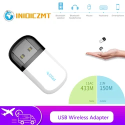 INIOICZMT – Mini adaptateur wi fi EZC 5200BS Lan, double bande, Ethernet, 2.4/5 ghz, Dongle récepteur Bluetooth, carte réseau 