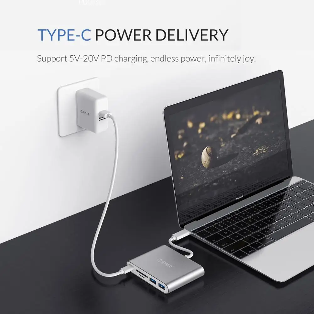 Usb концентратор ORICO с разъемом USB C на HDMI VGA PD зарядная док станция для MacBook Pro/Huawei