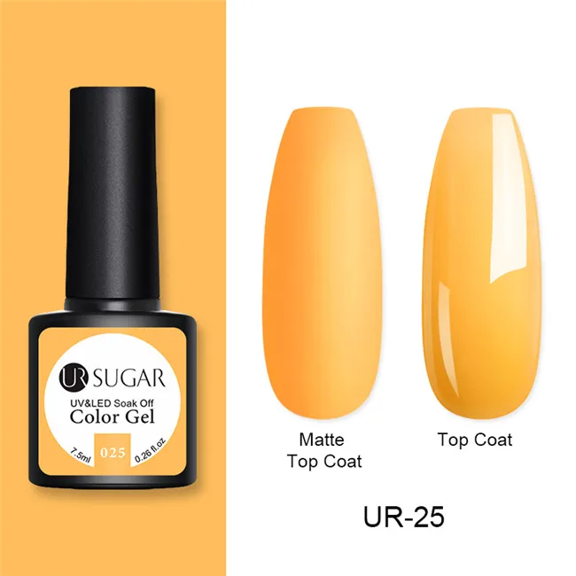 Ur Sugar 7,5 мл матовое верхнее покрытие замочить от УФ светодиодный Гель-лак для нейл-арта матовый эффект маникюр Дизайн ногтей гель лак - Цвет: UR-25