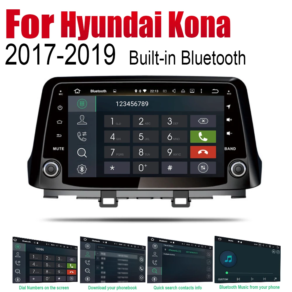 Excellent ZaiXi Auto Radio 2 Din Android Car Player For Hyundai Kona 2017~2019 GPS Navigation BT Wifi Map Multimedia system Stereo 5