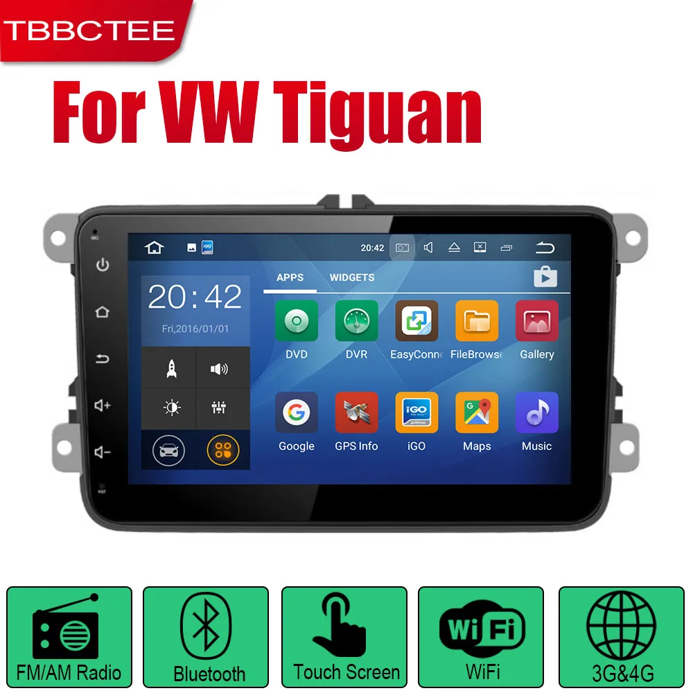 Standard machine TBBCTEE Авто Радио 2 Din Android автомобильный плеер для Volkswagen VW Tiguan 2007~ gps Навигация BT Wifi карта мультимедийная система - Цвет: Standard machine