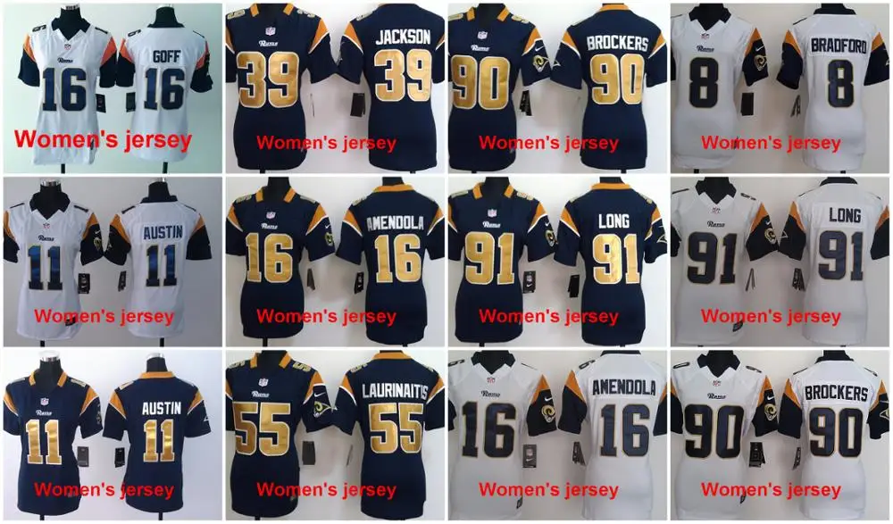 A+++ женские сшитые футболки Los Angel s 5 Nick Foles 11 tabon austrin 13 Kurt Warner 94 Robert Quinn 30 Todd garley II