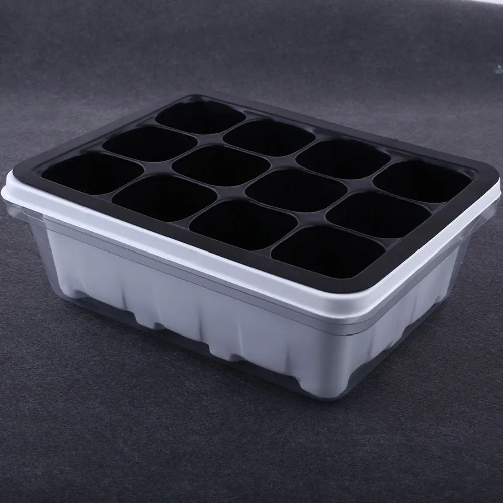 12 ячеек отверстие Seeding Box Держатель Прочный Проращивание семян коробка клонирование вставка Уход за растениями пластиковая сеялка для хранения