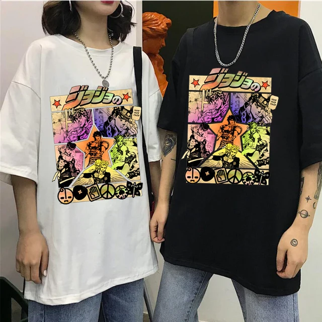 2020 Harajuku JOJO's Bizarre Adventure Unisex T Shirt Japan Anime Summer Top Jojo Graphic Tshirt Plus Size Cartoon Female