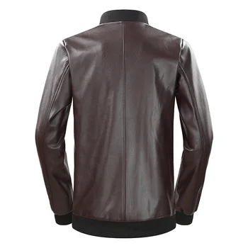 

Fur One Piece Men Big Size Leather Coat Jacket Men's Wear Plus Fat plus Pu Leather Jacket Fat Man Thicken Winter Clothes