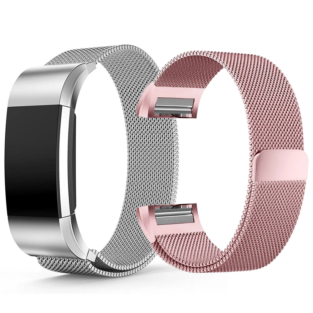 For Fitbit Charge 2 Smart Metal Bracelet Strap Stainless Steel Watch