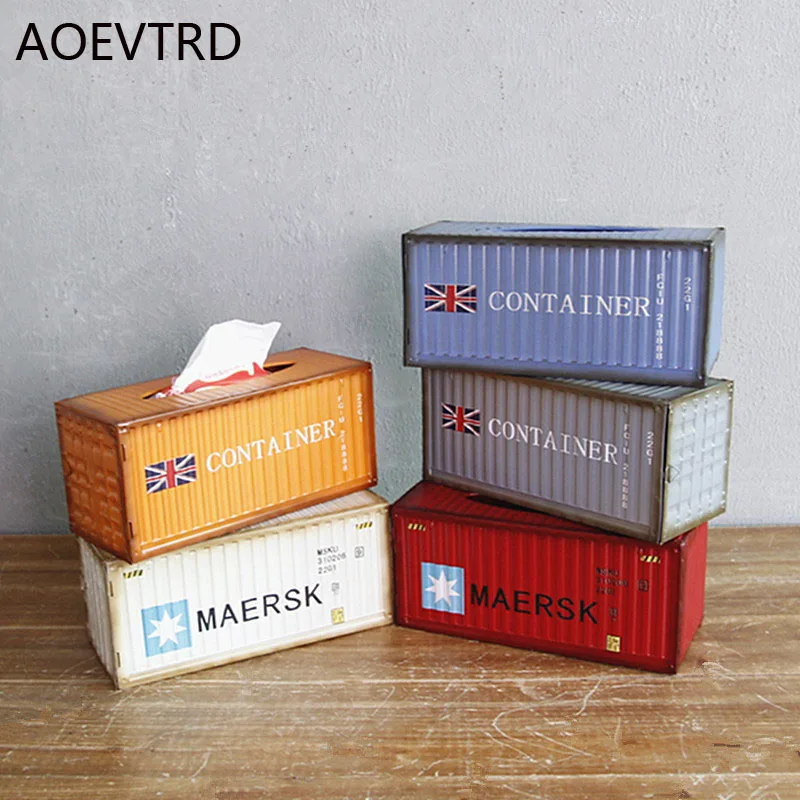 

Retro Creative Container Design Iron Tissue Box Home Car Napkin Paper Container Metal Paper Towel Storage Case Home Decor