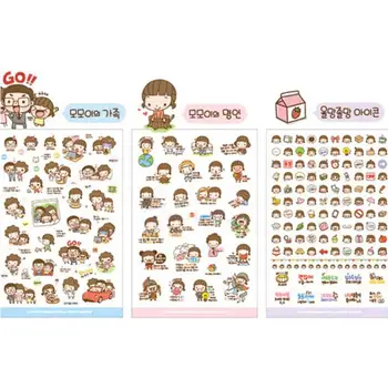 

20 Sheets Cartoon Girl Print Notebook Album Calendar Memo Pad Sticker Diary Notes Decor Scrapbook Paper Sticker With Tin Case