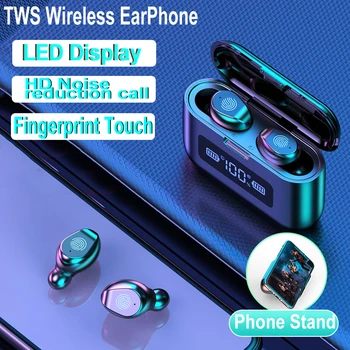 

TWS Bluetooth 5.0 Earphones Wireless Headphone 9D Stereo Sports Waterproof Touch Control Music Earbuds Headsets With Microphone