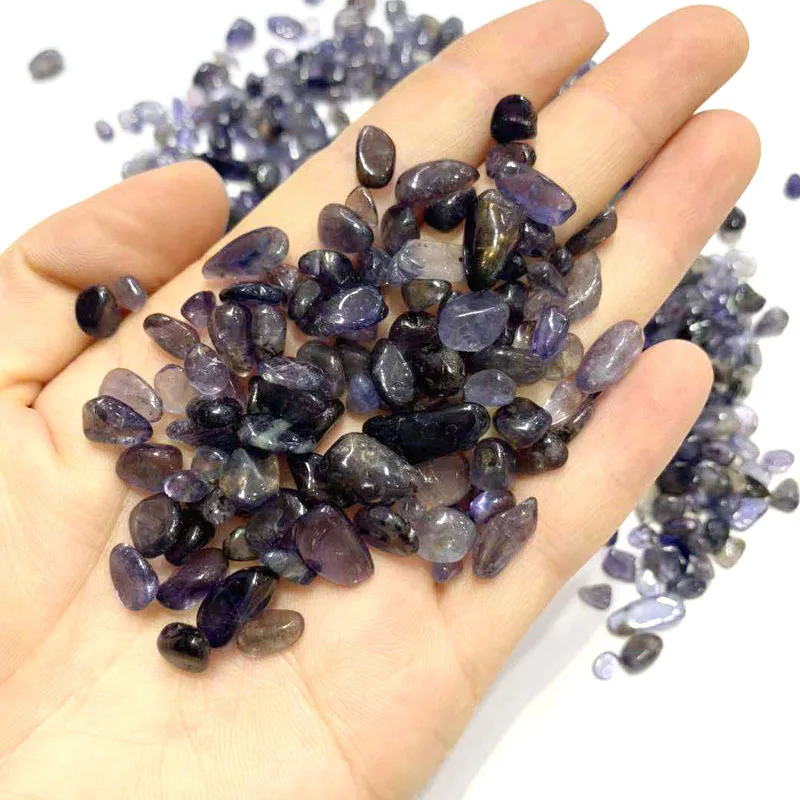 50g 2 Size Natural Sapphire Dichroite Cordierite Crystal Gravel Stone Healing Natural Stones and Minerals