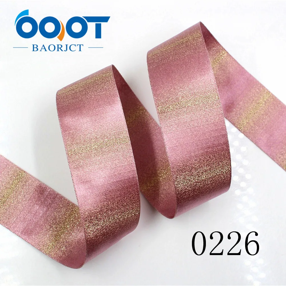 10Yards/lot 1-1/2"38MM 1712282 Gold Wire Double-sided Solid Color Ribbon Printing Ribbon Wedding Accessories DIY Materials