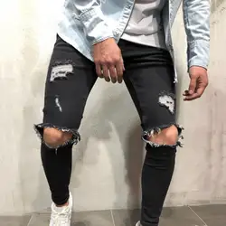 Pantalones vaqueros ajustados con botones para hombre, pantalones con estilo