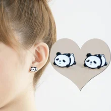 EUPNHY 1 пара милые серьги-гвоздики с пандой для женщин девочек серьги из гипоаллергенного материала модные ювелирные аксессуары