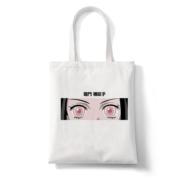 Shopping Bags Shopper Bag Demon Slayer Anime Rengoku Kyoujurou Kimetsu No Yaiba Harajuku Canvas Tote Bag Handbags Shoulder Bags B137A