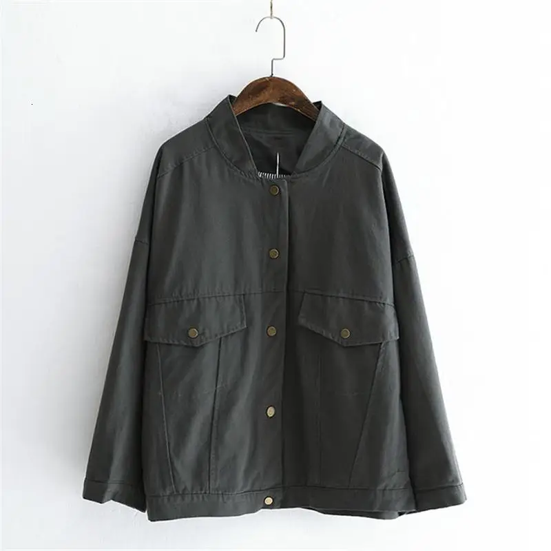 Dark Grey Осенние женские свободные модные куртки и пальто, женская верхняя одежда с карманами, женская повседневная куртка-бомбер, пальто-кардиган B4 - Цвет: Dark Grey