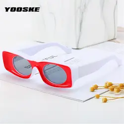 YOOSKE хип хоп солнцезащитные очки для мужчин и женщин люксовый бренд негабаритных квадратных солнцезащитных очков желтый розовый трендовые