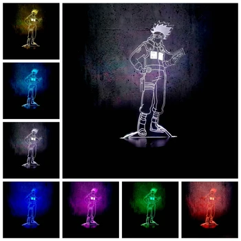 

Stands reading Kakashi night light 7 color change Naruto cartoon lamp teacher style role bulb