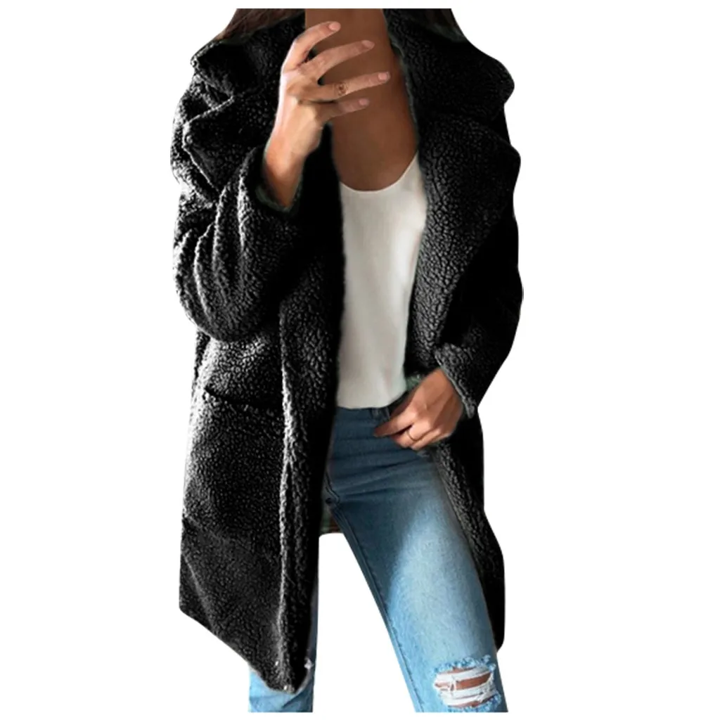 KANCOOLD, женское флисовое пальто, парка размера плюс, новое модное зимнее теплое пальто с длинным рукавом, на молнии, утолщенная плюшевая куртка с винтажным принтом