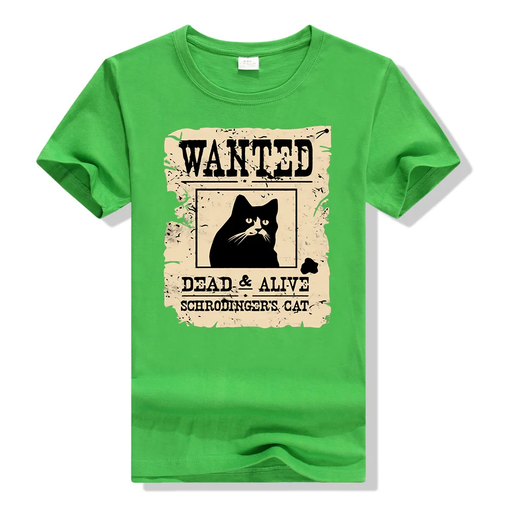 Шрёдингера футболка с рисунком кота и Schrodinger'S наука, физика Geek футболка, рубашка Harajuku футболка - Цвет: Зеленый