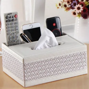 

Creative Tissue Box Desktop Rectangle PU Leather Storage Box Household Plastic Dust-proof With Lid Tissue Box For Home Decor AA