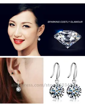 

300pairs/lot Fashion Earrings Classic Hook Crystal Earrings Factory Price Grace Pendientes Largos Temperament Jewelry For Women
