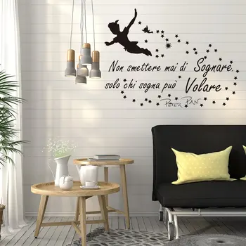 

Italian Quote Wall Art Decoration Vinyl Decal Sticker Classic Motto Wall Sticker for Living Room Bedroom Kids