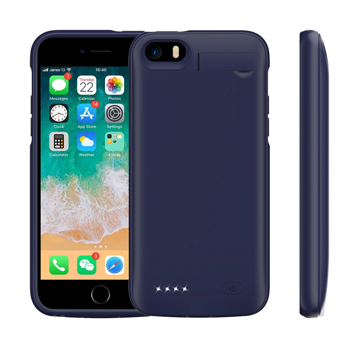 Для iPhone 5 5S SE 5SE SE аккумулятор зарядное устройство чехол 4500 мАч внешнее резервное зарядное устройство power Bank Аккумулятор Чехол со скрытой подставкой