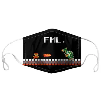 

Kids Face Mask with 7pcs Filter PM2.5 Reusable Breathable Children Mask Dustproof Print Mario Mouth Mask