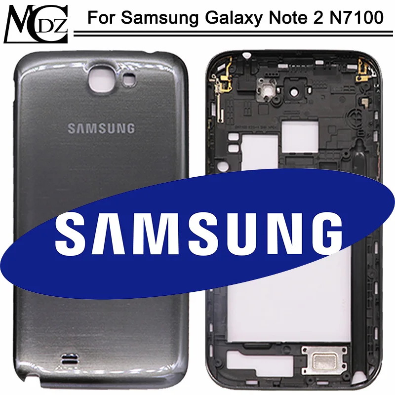 

New N7100 Battery Cover For Samsung Galaxy Note 2 N7100 GT-N7100 Full Housing Mid Bezel Back Door+Middle Frame