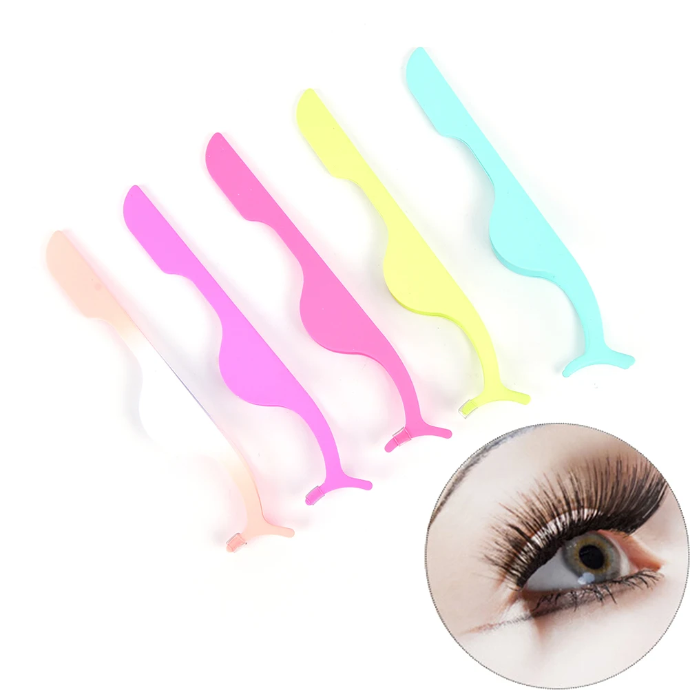 10.8x1.9 cm Stainless Steel False Eyelash Fake Eye Lash Tweezers Applicator Clip