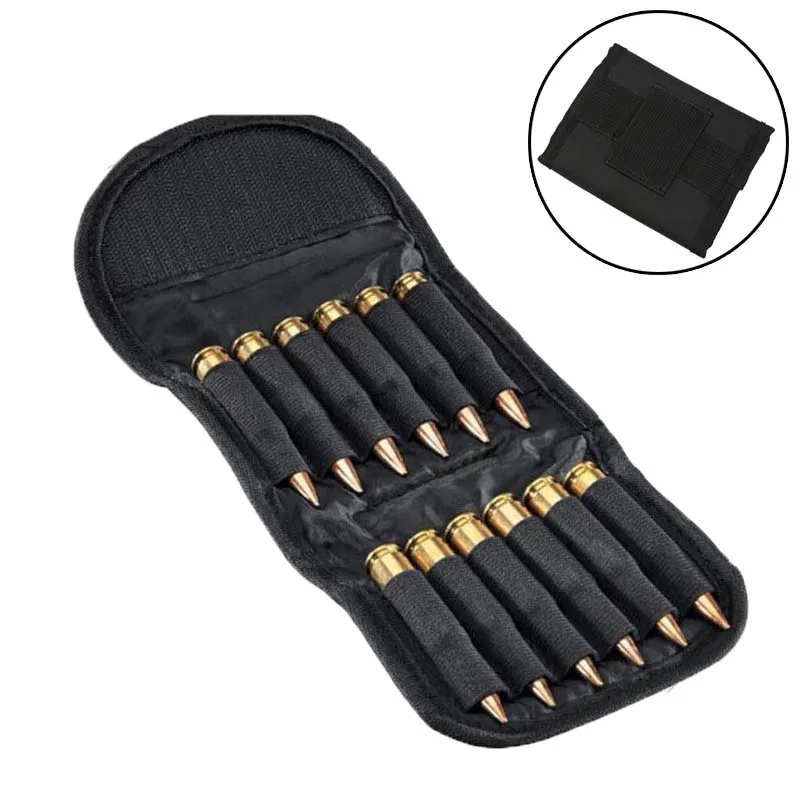

12 Round Ammo Carrier Foldable Shell Rifle Cartridge Carrier Shotgun Bullet Bag Military Molle Shell Pocket for Hunting Shooting