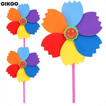 

CIKOO 1 Pc 38*20cm Fun Creative Color Wind Spinners Windmill Decoration Baby DIY EVA Educational Kids Toys for Children Gifts