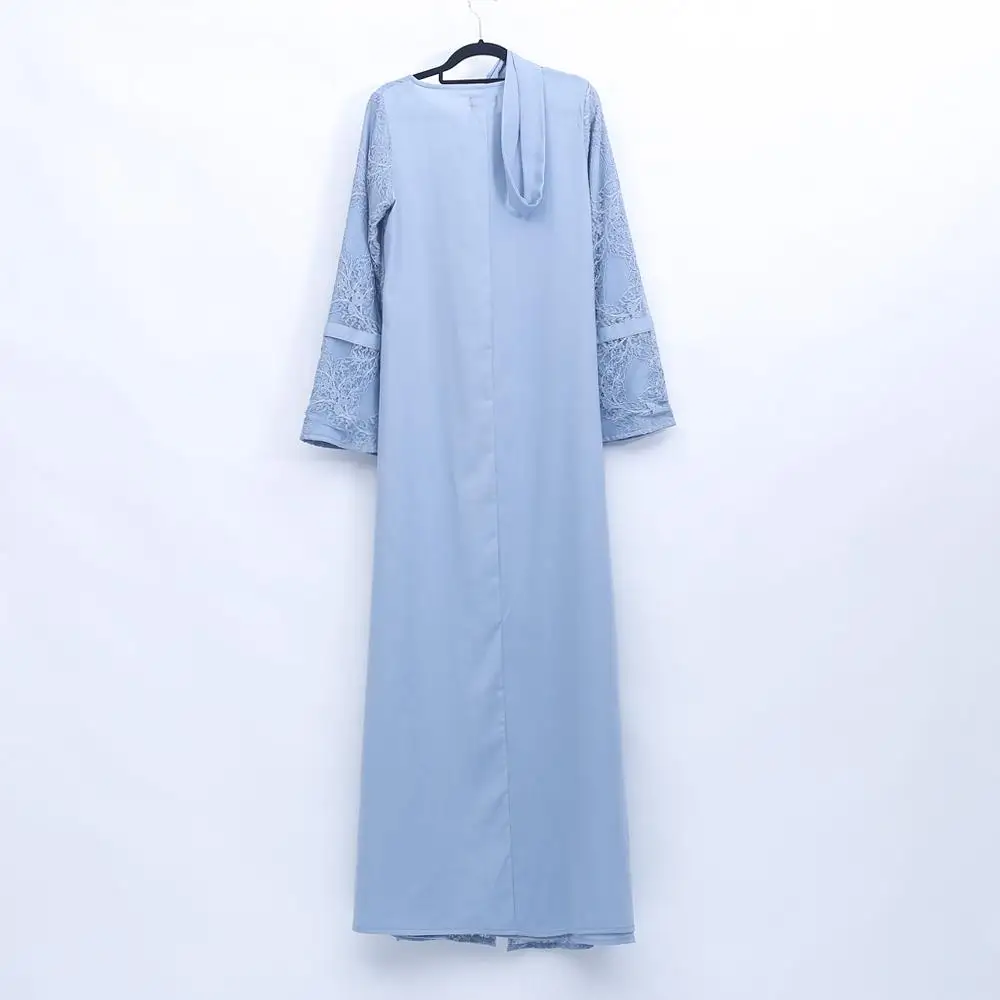 Abaya женское мусульманское платье макси кружевное лоскутное платье Кафтан Дубай jilбаб женское платье макси платье мусульманская одежда с