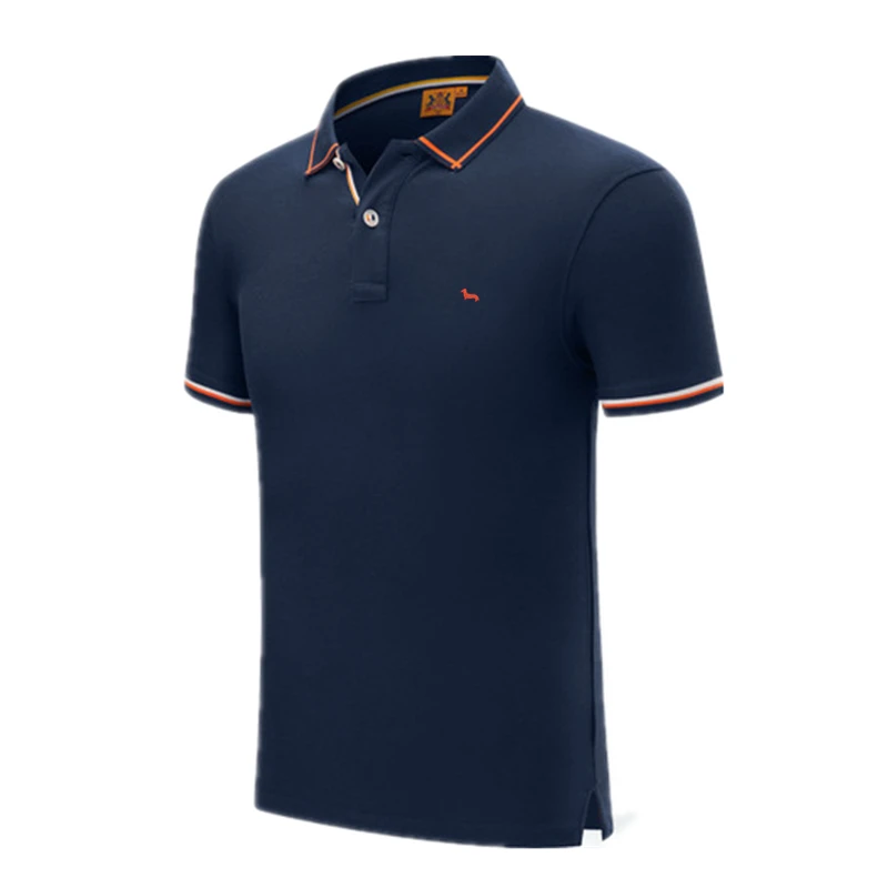 Новое поступление мужские 4XL летние рубашки поло вышивка хлопок базовый с коротким рукавом обычные мужские повседневные удобные модные поло