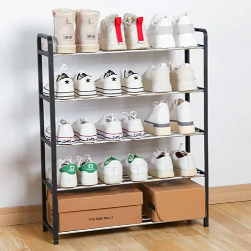 

Multi-layer Shoe Rack Aluminum Metal Standing Shoe Rack DIY Shoes Storage Shelf Home Living Room Organizer Accessories