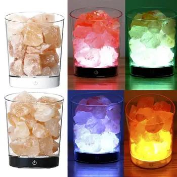 

Crystal Colorful Night Light Salt Rock Lamp Air Purifier Night Light USB for Kids Bedroom Home