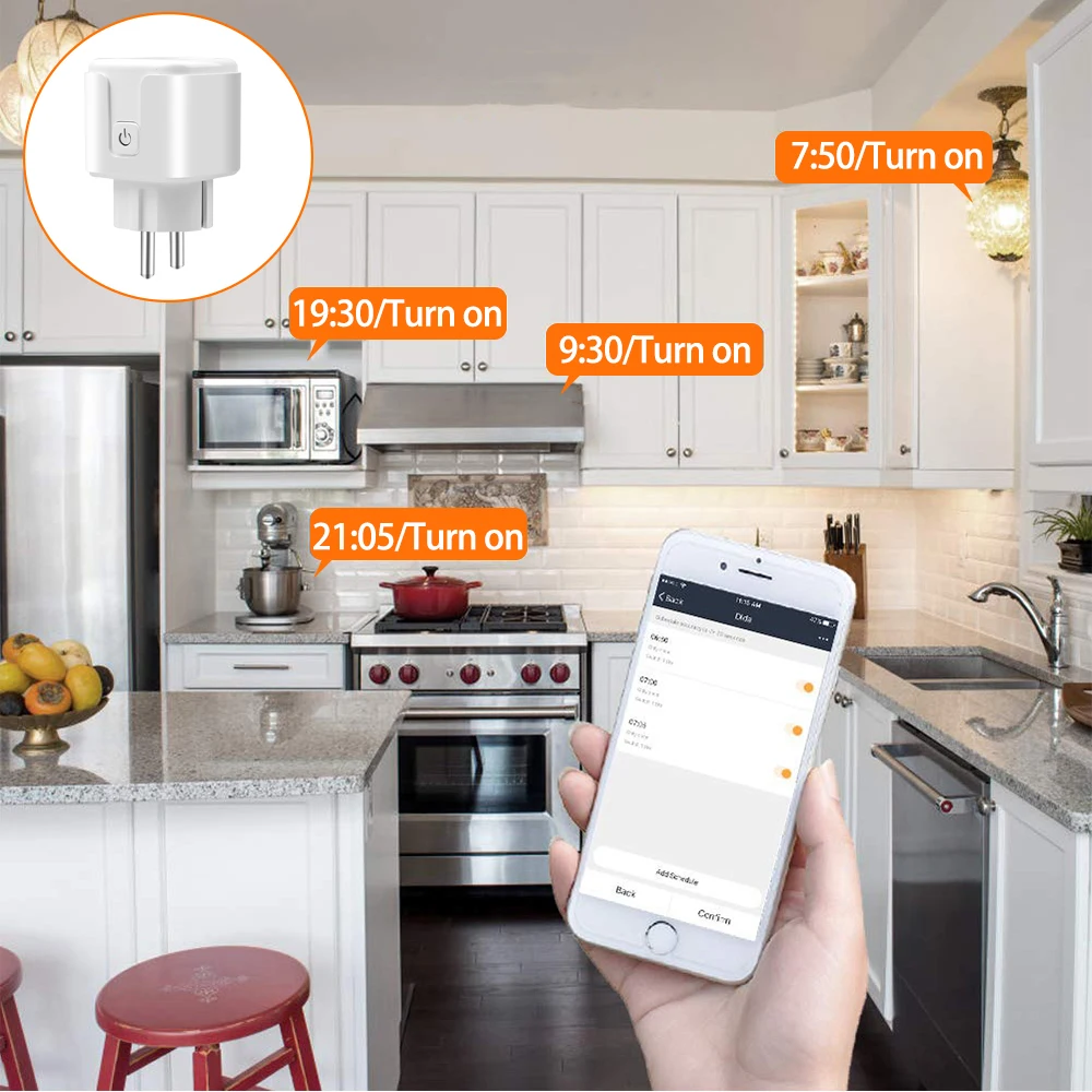 Kebidu Smart Plug умная розетка Wi Fi Мощность монитор EU US вилка работает с Alexa Голосовое
