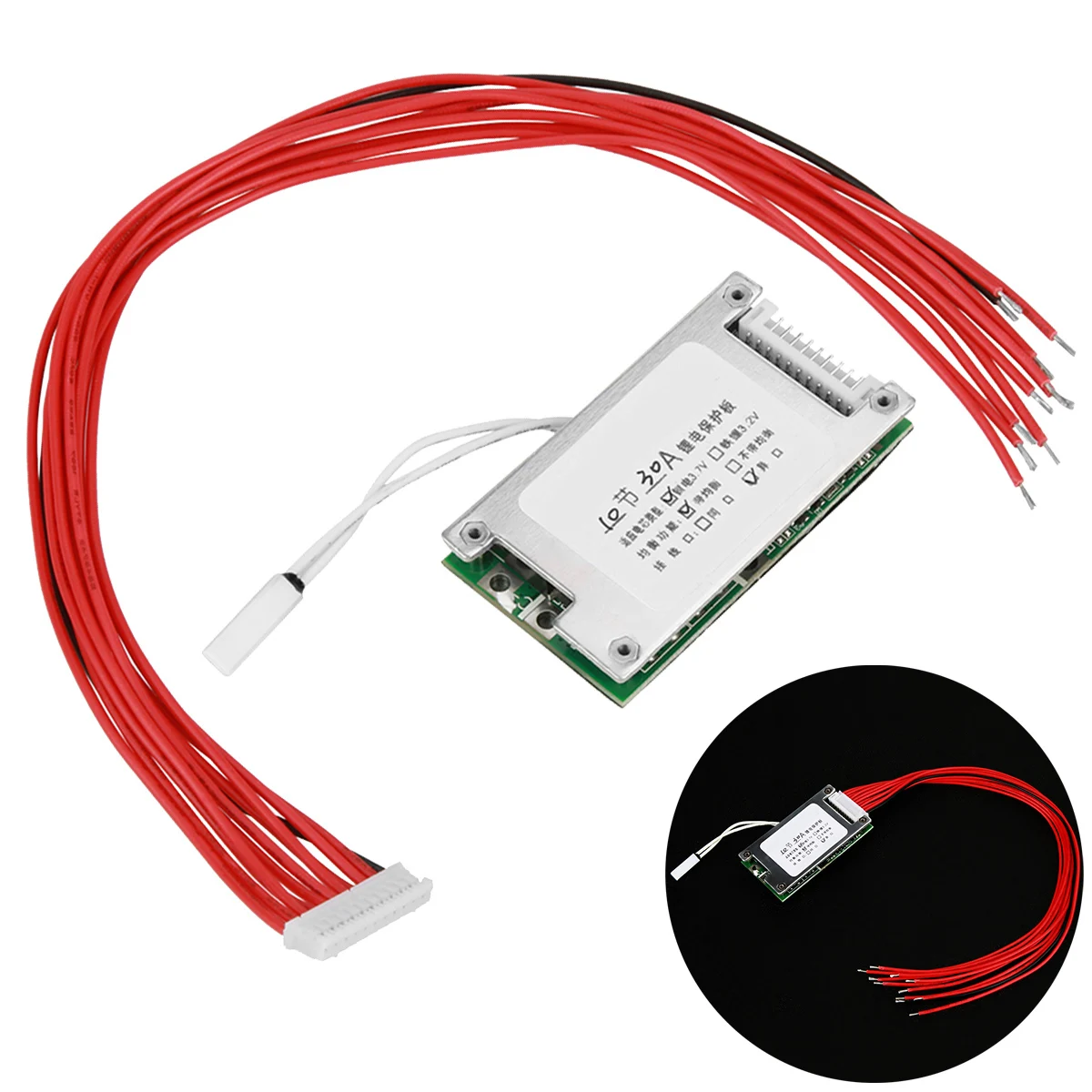 Плата аккумулятора SOONHUA 10S BMS 30A Li Ion Cell 18650 с кабелем контролем температуры