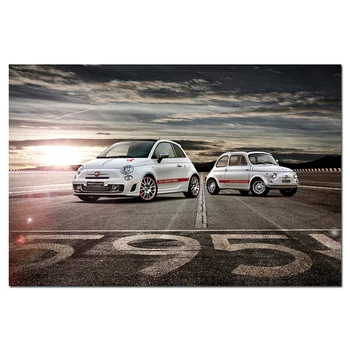 

2014 Fiat 595 Abarth 50th Anniversary Cars Pictures Wall Art Posters Canvas Painting Art Print for Living Room Decor