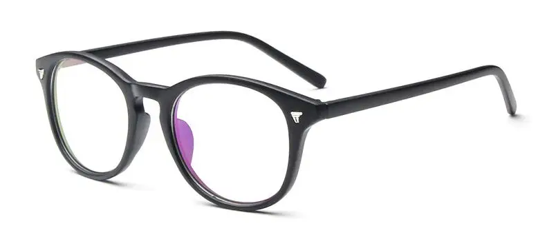 Matte black Женские Классические брендовые дизайнерские круглые очки с заклепками, оправа для мужских очков, модные украшения, очки могут быть сделаны по рецепту - Цвет оправы: Matte black