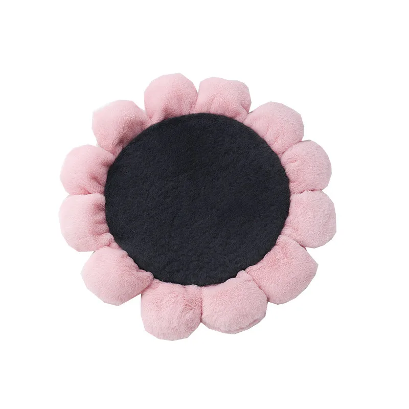 pink and black Зимний матрас для собачьей лежанки, утолщенная кроличья бархатная подстилка-подушка для домашних животных, теплые принадлежности, прочная Собачка Щенок, подушка, корзина, стековая подушка - Цвет: pink and black