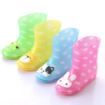 

Kikids Rainboots Baby Boots Waterproof Rain Boots Children PVC Rubber Colorful Cute Cartoon Kids Shoes Breathable Water Kid Shoe